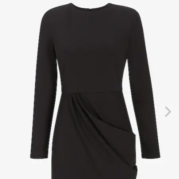 NWT Express Faux Wrap Front Strong Shoulder Mini Dress - Picture 2 of 4